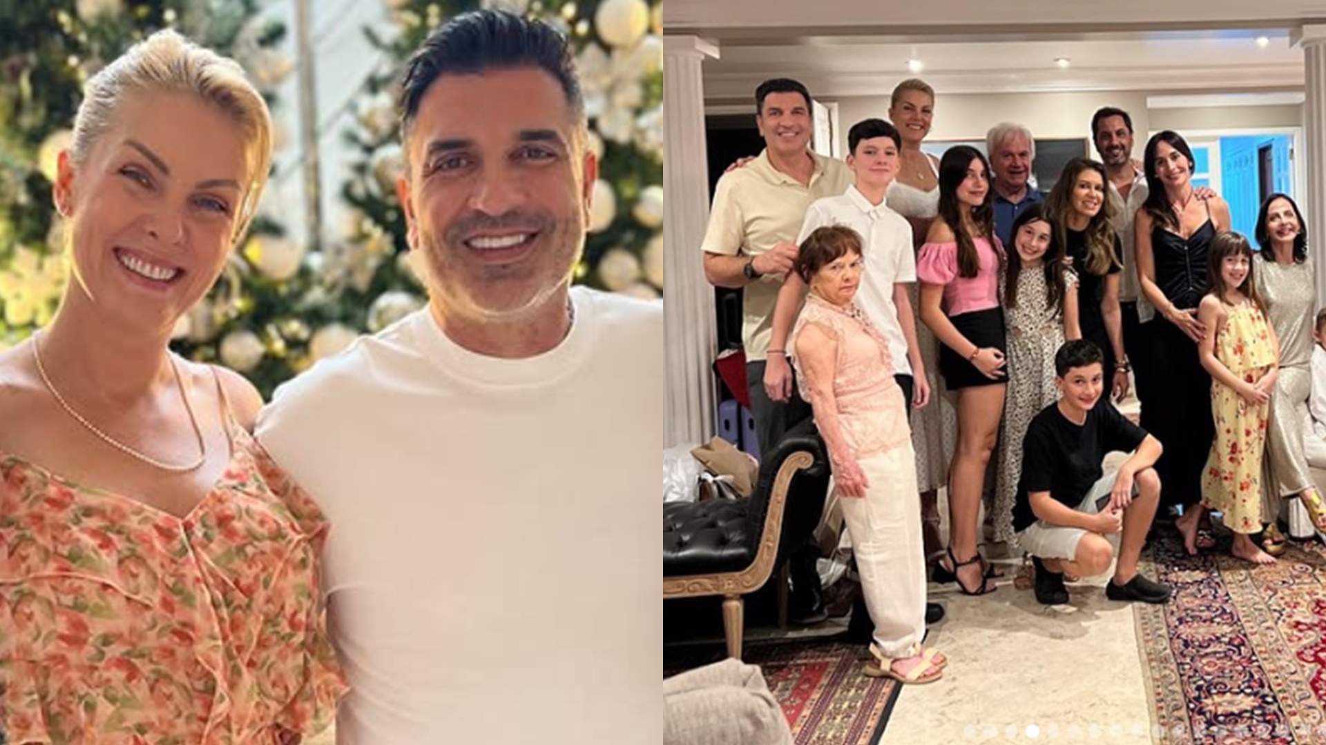 Ana Hickmann exibe detalhes de Natal ao lado de Edu Guedes: “Amor e alegria”