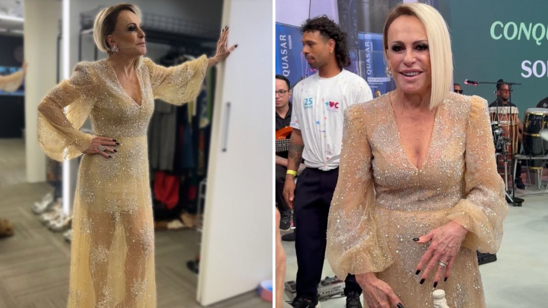 Ana Maria Braga usa look transparente para 25 anos do ‘Mais Você’: saiba valor