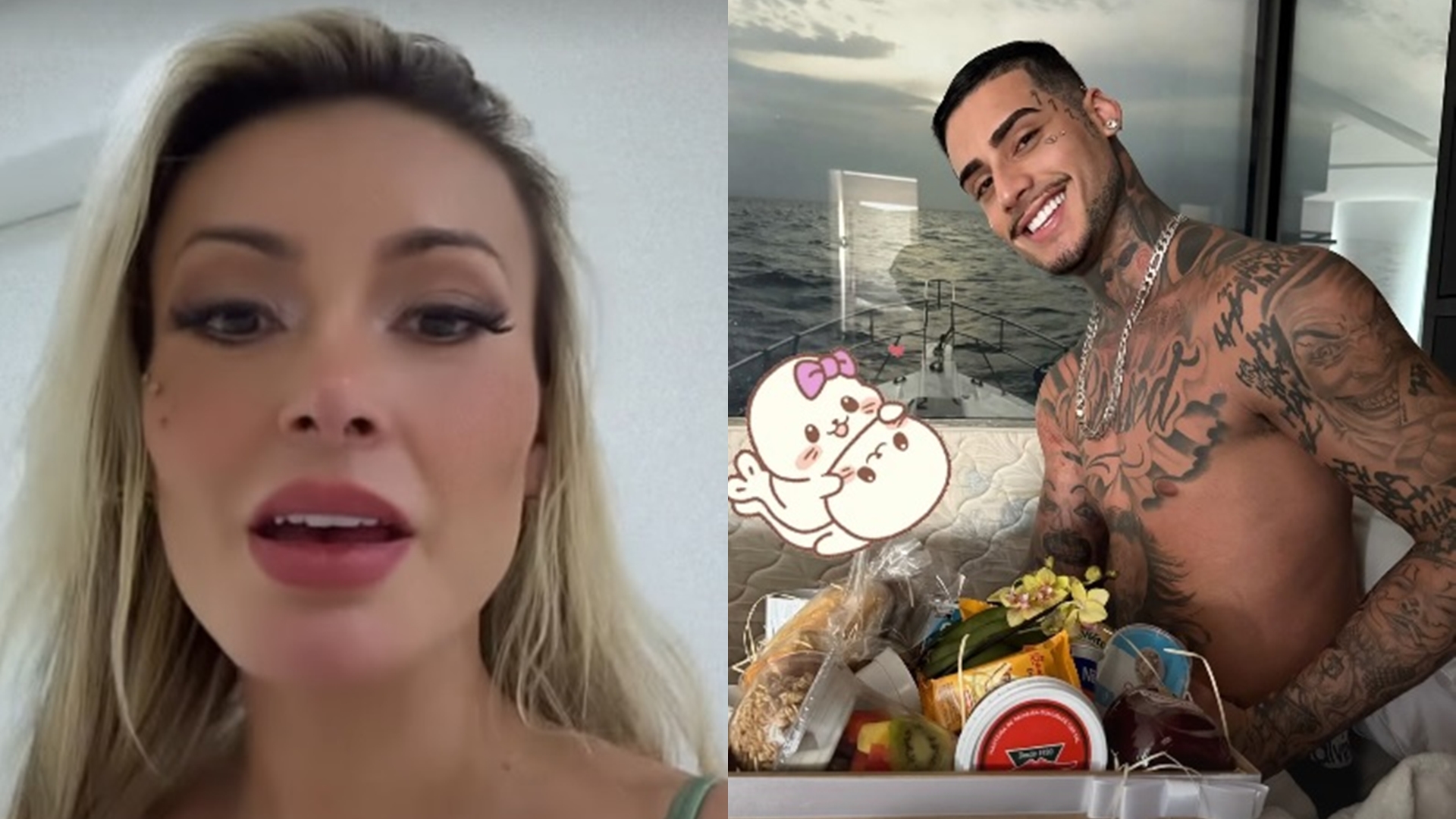 Andressa Urach surpreende o namorado na cama: ‘O que o CAPS uniu, o CAPS não separa’