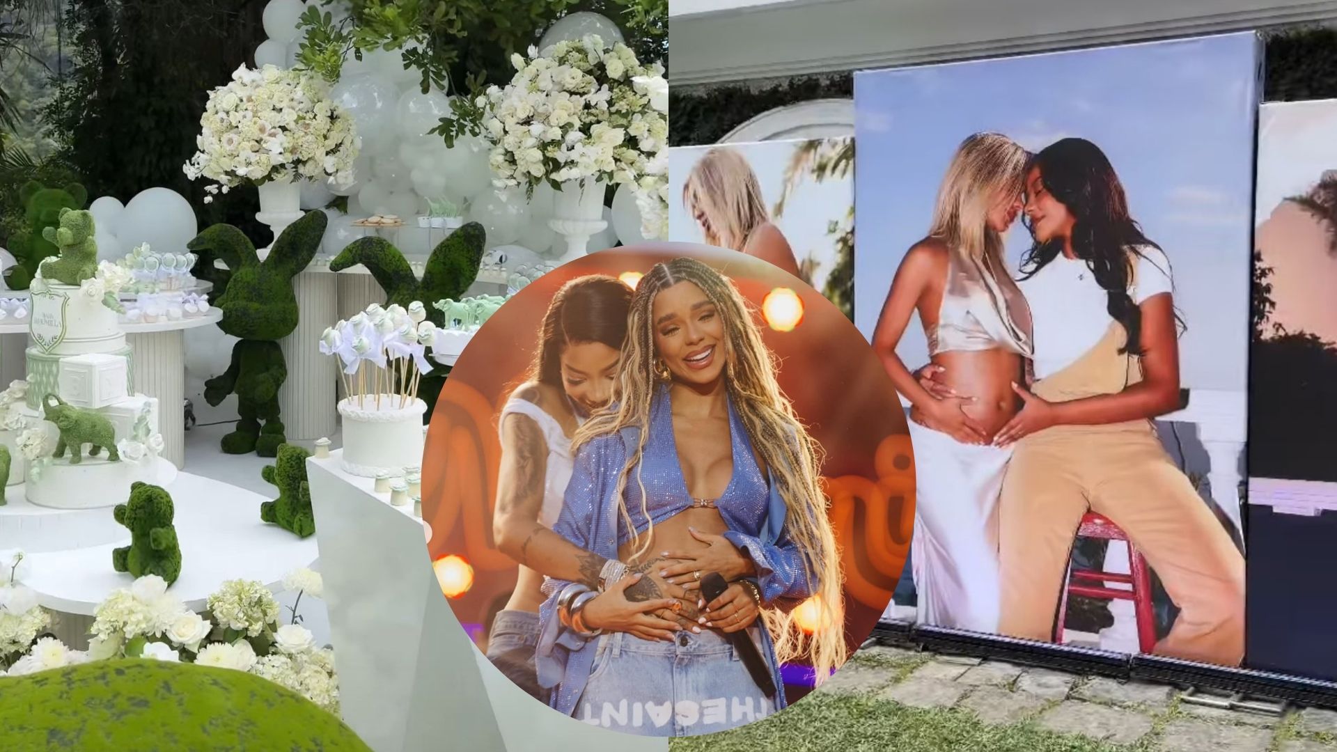 Veja detalhes do luxuoso chá revelação de Ludmilla e Brunna: decoração impressiona!