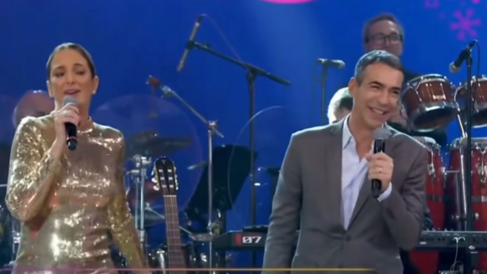César Tralli e Ticiane Pinheiro soltam a voz no ‘Altas Horas’; confira