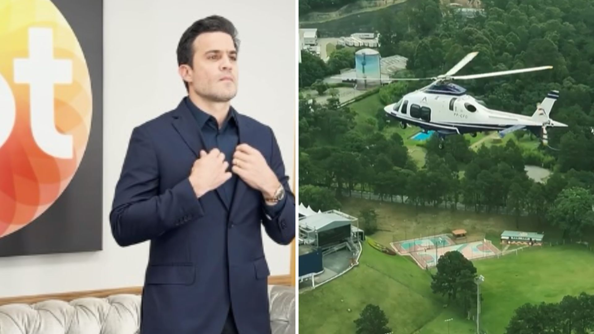 Contratado, Pablo Marçal chega no SBT de helicóptero: ‘Primeiro dia de CLT’