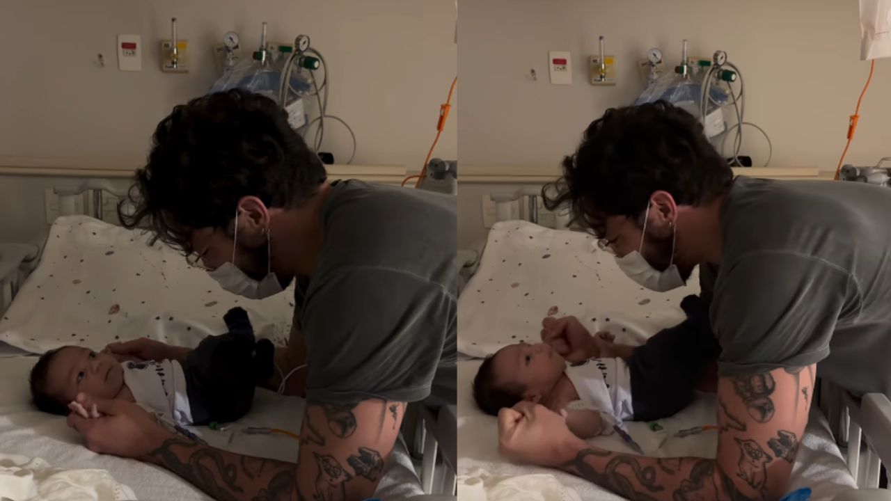 Eliezer compartilha clique com filho no hospital e comemora melhora: ‘Está forte’