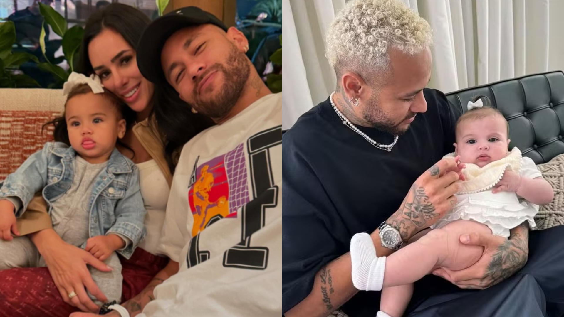 Veio aí! Neymar compartilha o primeiro encontro das filhas, Mavie e Helena; confira