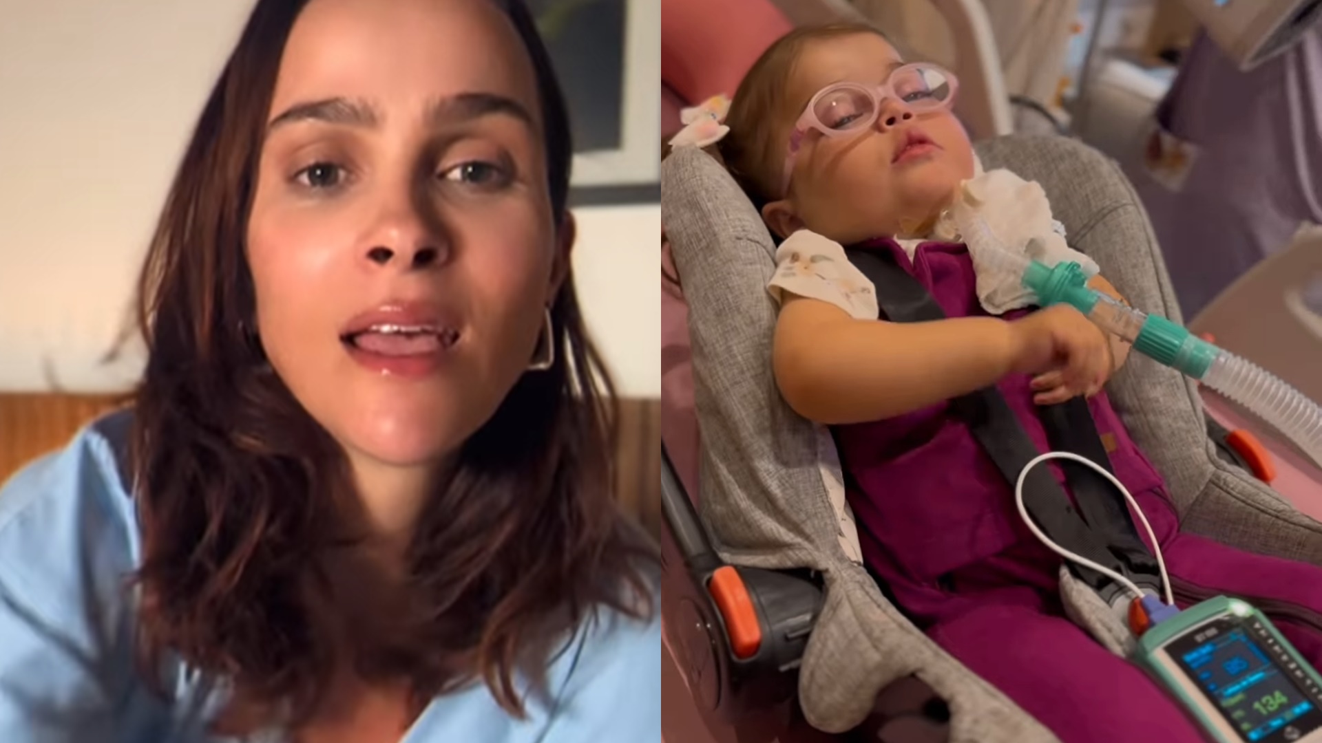 Esposa de Juliano Cazarré assume dor ao ver a filha internada: ‘Ciclo de sofrimentos’