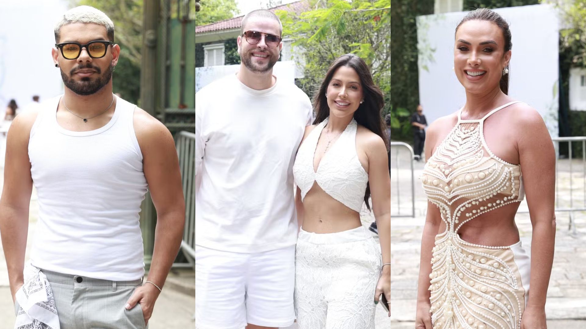 Todos de branco: famosos começam a chegar no luxuoso chá revelação de Brunna e Ludmilla