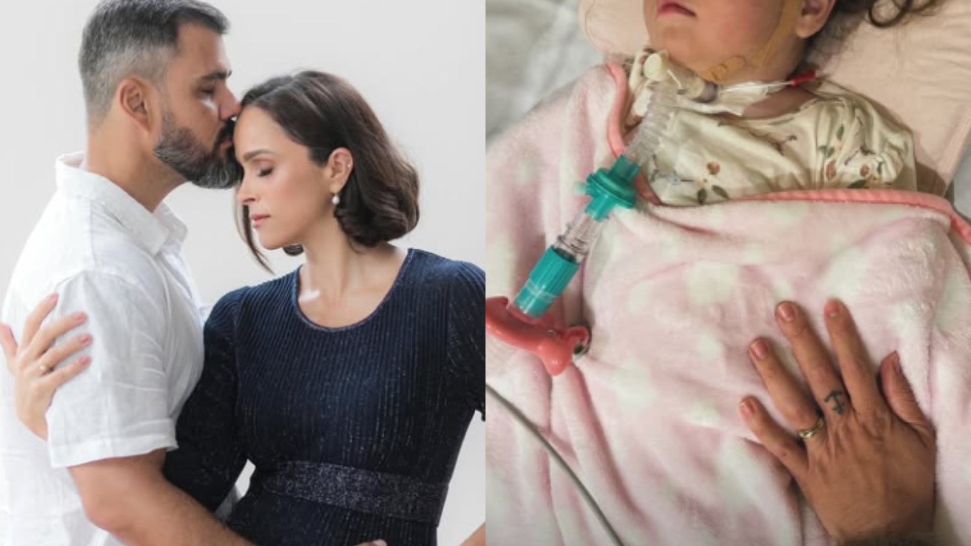 Com doença rara, filha de Juliano e Letícia Cazarré volta a ser internada: ‘Dodói’