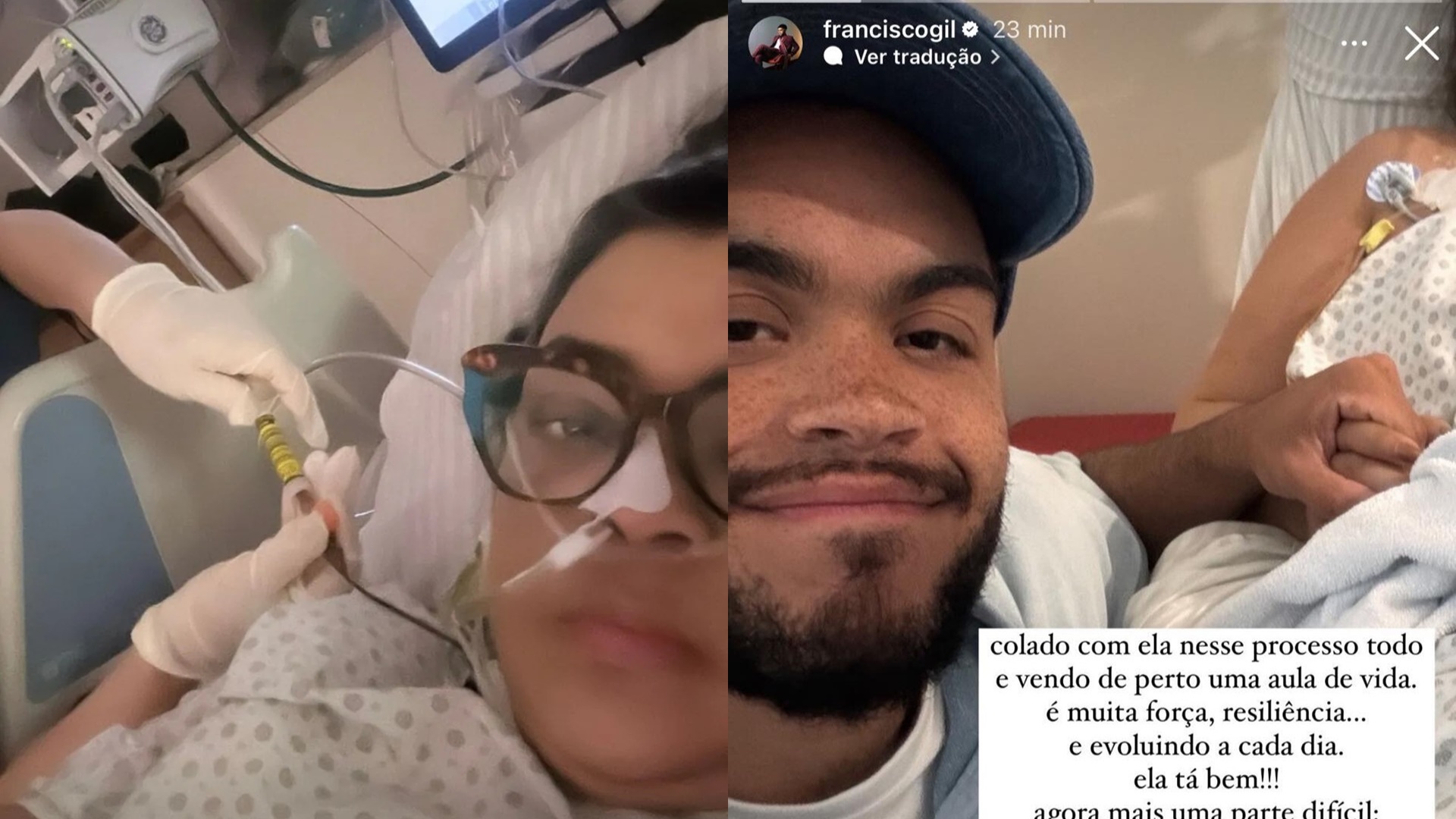 Filho de Preta Gil publica foto de mãos dadas com a mãe na UTI: ‘Parte difícil’