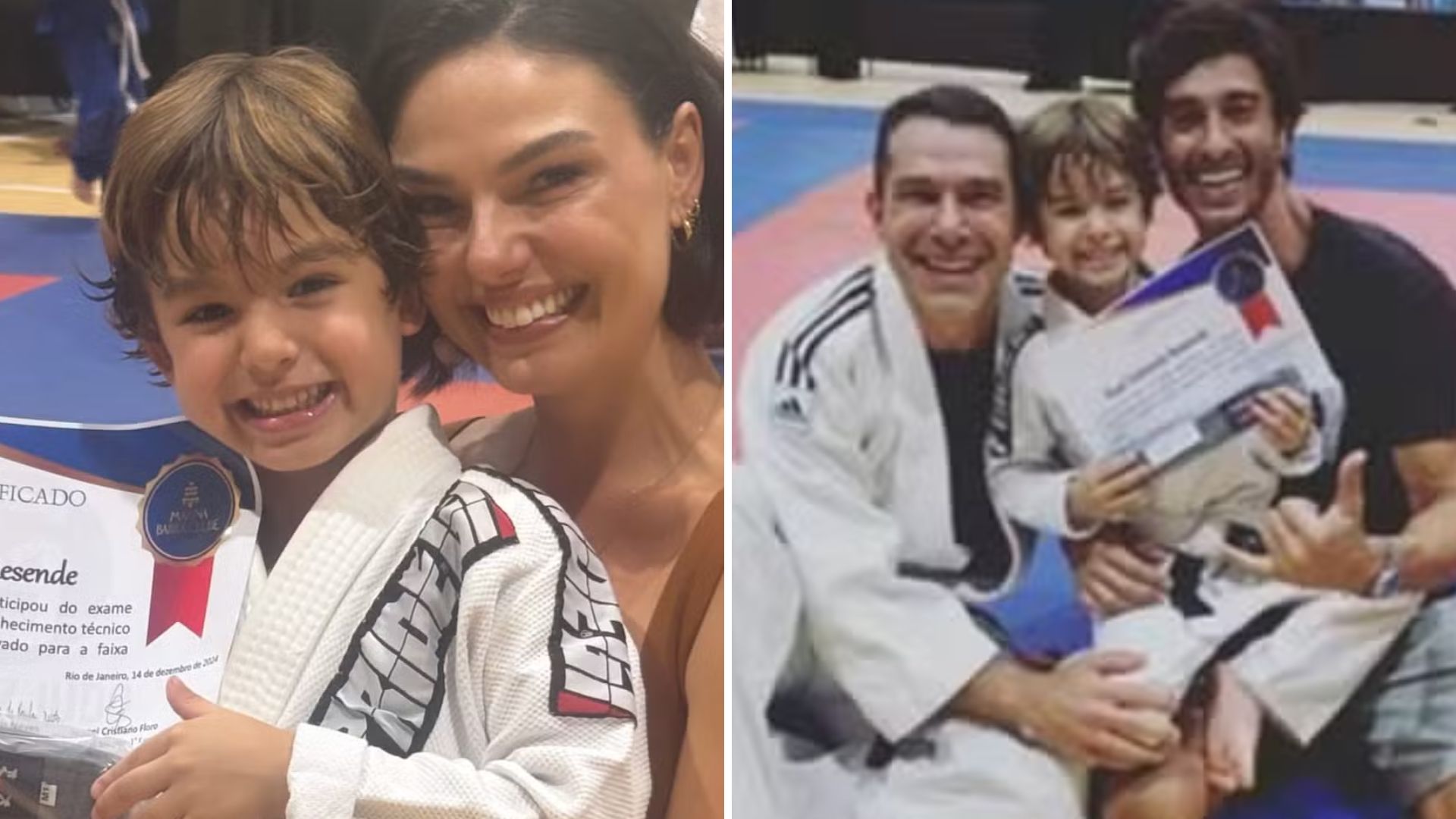 Isis Valverde reúne ex-marido e atual no campeonato do filho: ‘Confie no processo’