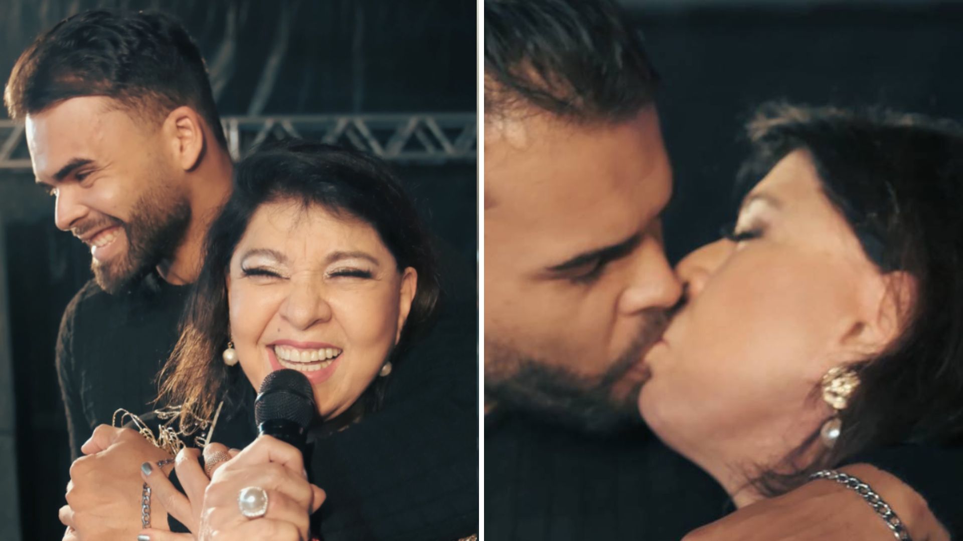 Roberta Miranda pede segurança em casamento aos beijos: ‘Meu noivo’