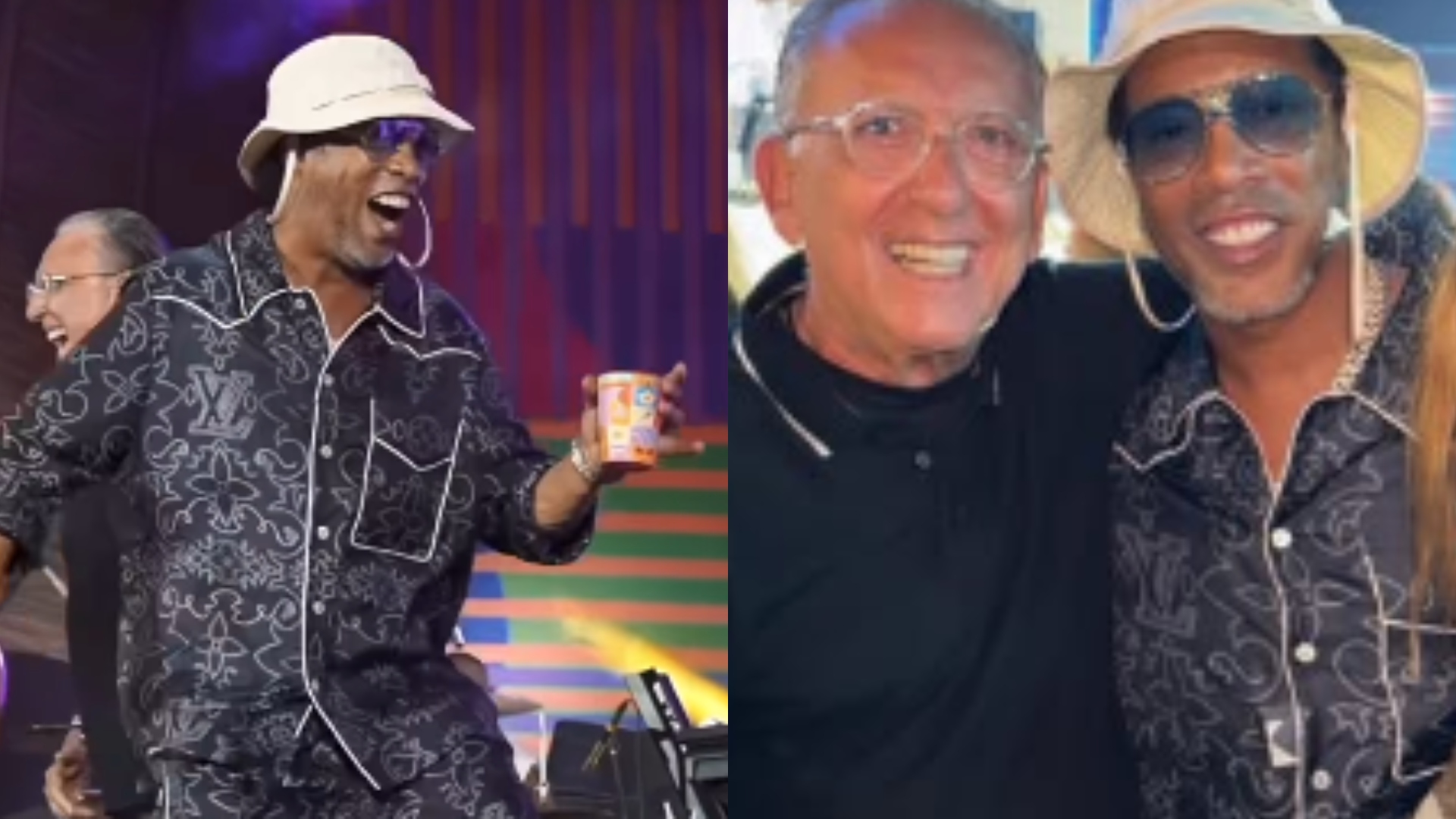 Ronaldinho Gaúcho curte show e recebe declaração de Galvão Bueno: ‘É grande’