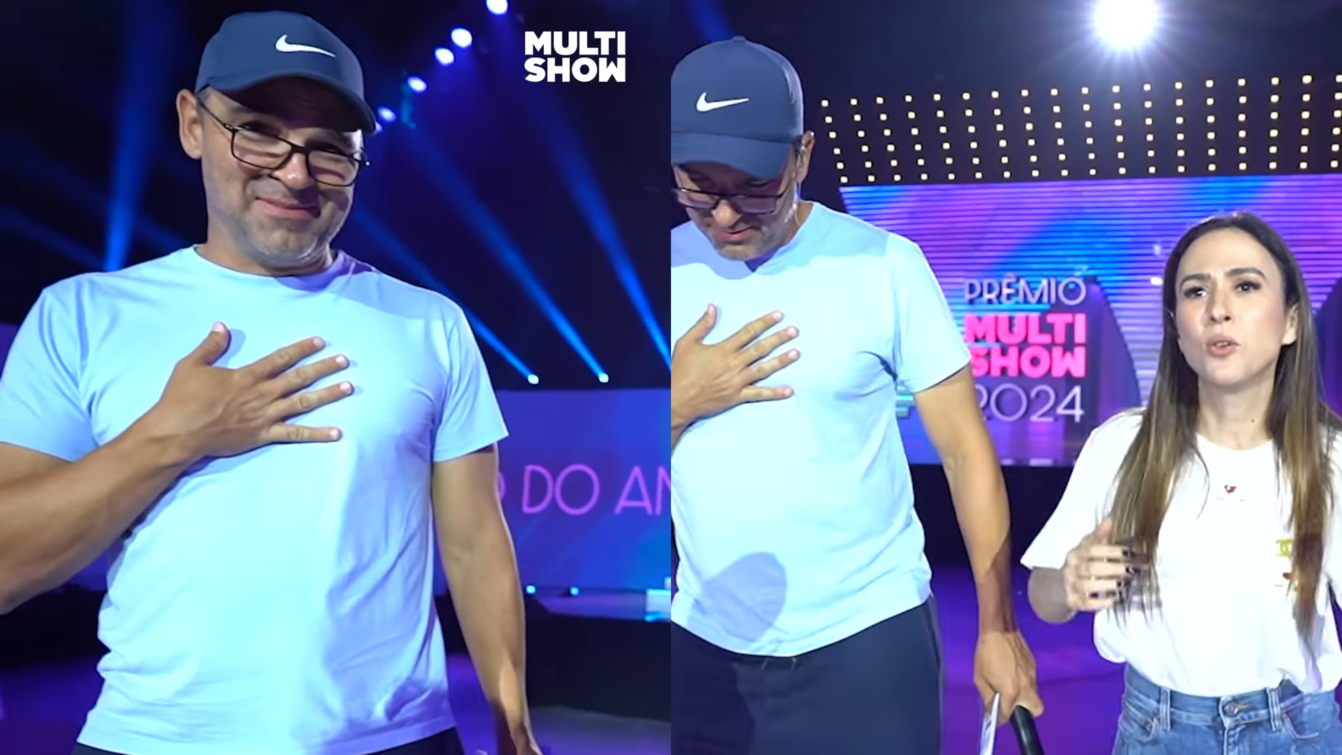 Tata Werneck ensina Tadeu Schmidt a dançar nos ensaios do Prêmio Multishow: ‘Me f*deu’