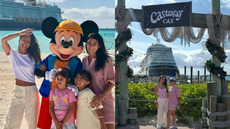 Yanna Lavigne e Mariana Uhlmann embarcam em viagem com as filhas no novo navio Disney