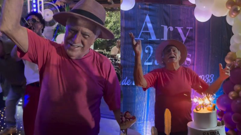 Ary Fontoura celebra 92 anos com festa animada e presença de famosos