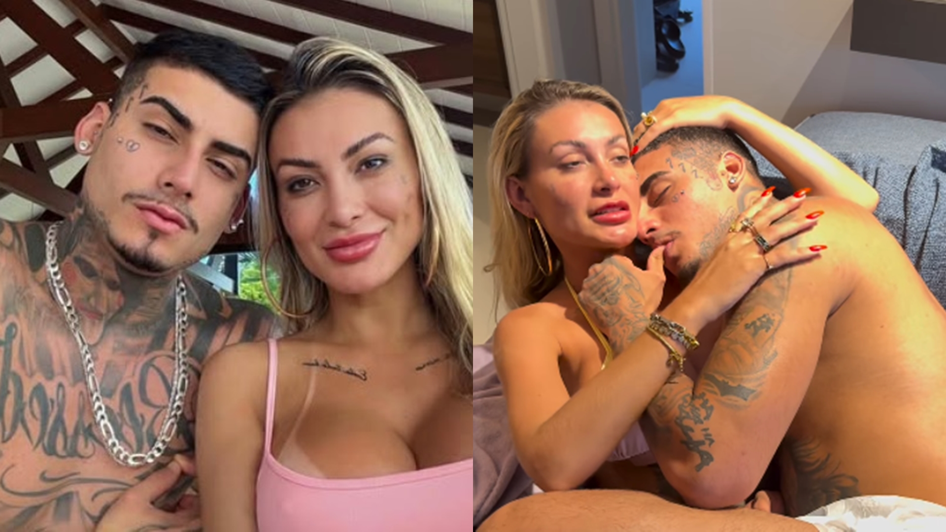 Fetiche? Namorado de Andressa Urach chupa dedo e fica de fralda no colo da famosa
