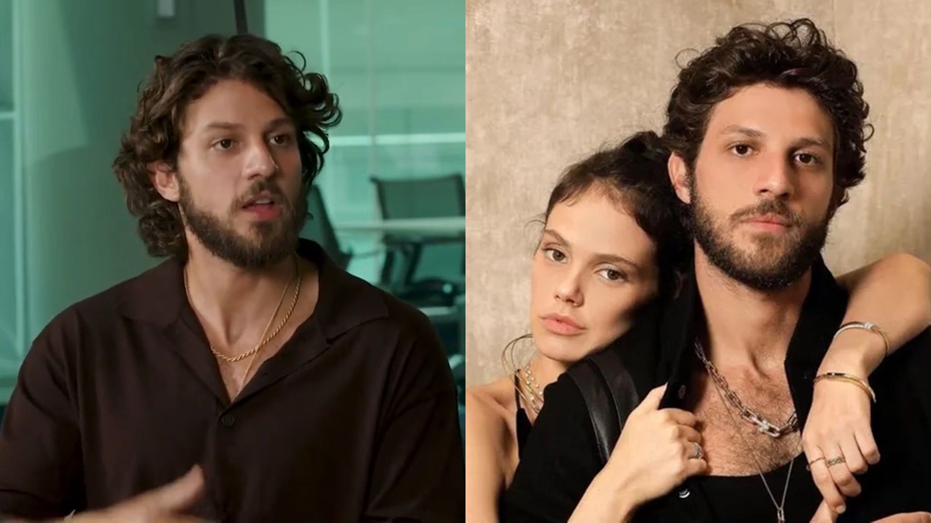 Chay Suede expõe preocupação com a vida sexual da esposa: ‘Que ela seja feliz’