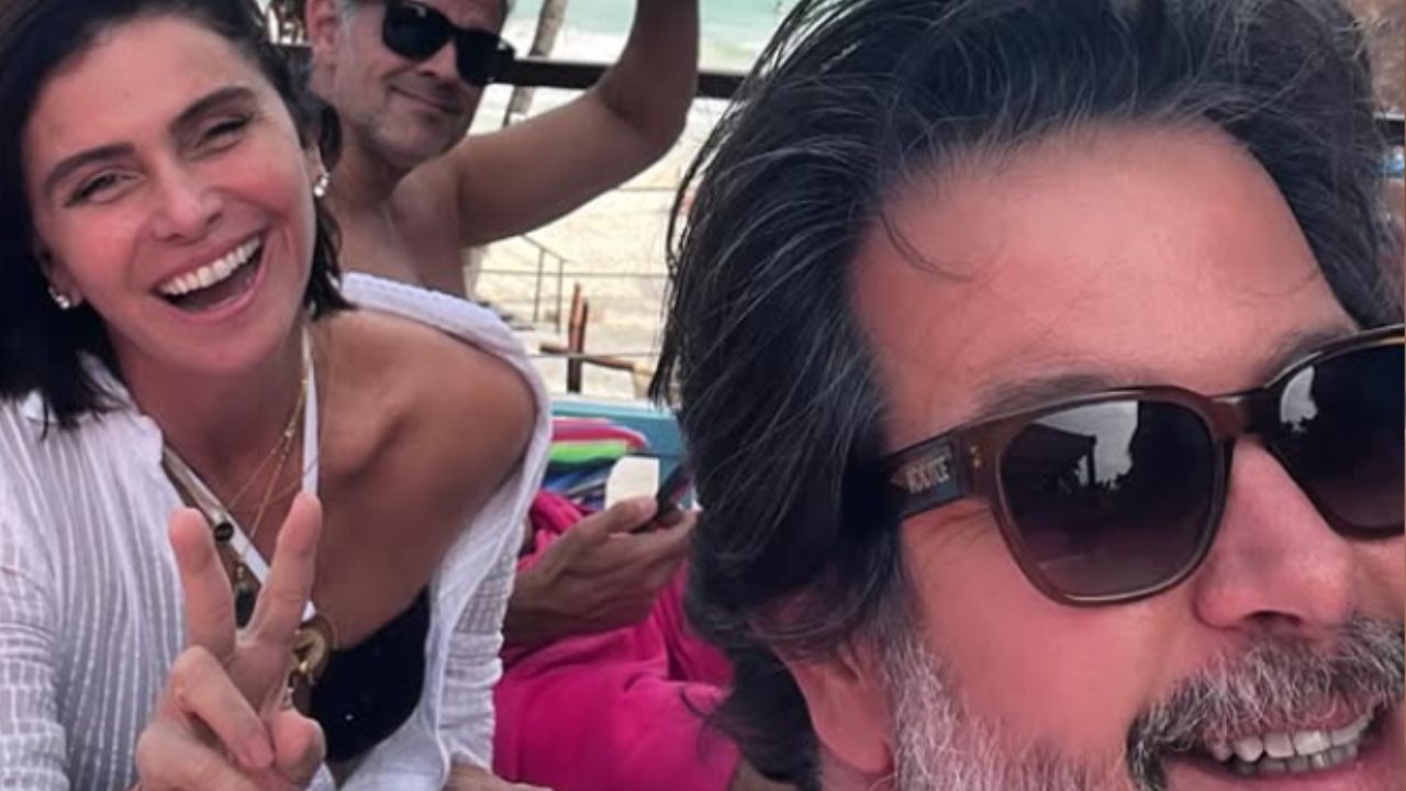 Giovanna Antonelli e Murilo Benício brincam sobre encontro na praia: ‘Férias com ex’