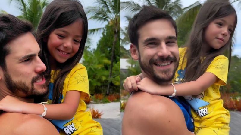 Em lua de mel com Sabrina, Nicolas Prattes anda 5km com Zoe no colo: ‘Por dia’