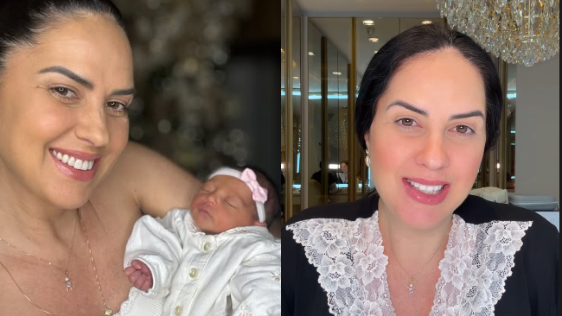 Graciele Lacerda compartilha fotos com a filha e declara: ‘Chegou para transformar’
