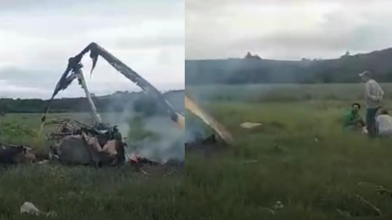Helicóptero cai em fazenda no Sul de Minas e deixa três mortos