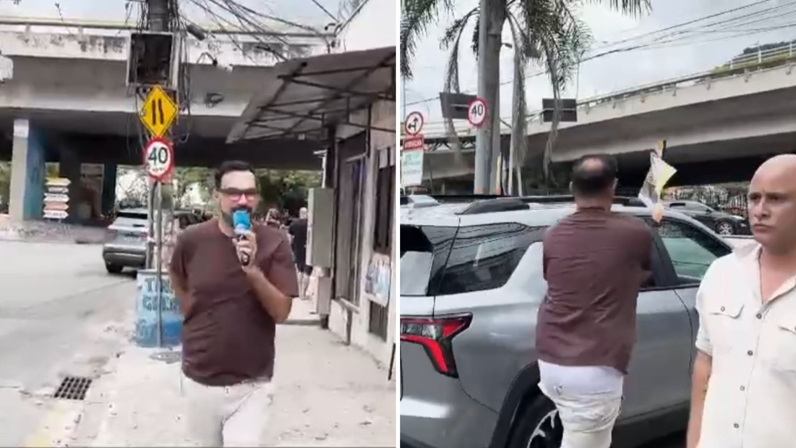 Repórter fica de cueca ao vivo correndo atrás de Gracyanne: ‘Vale até perder as calças’