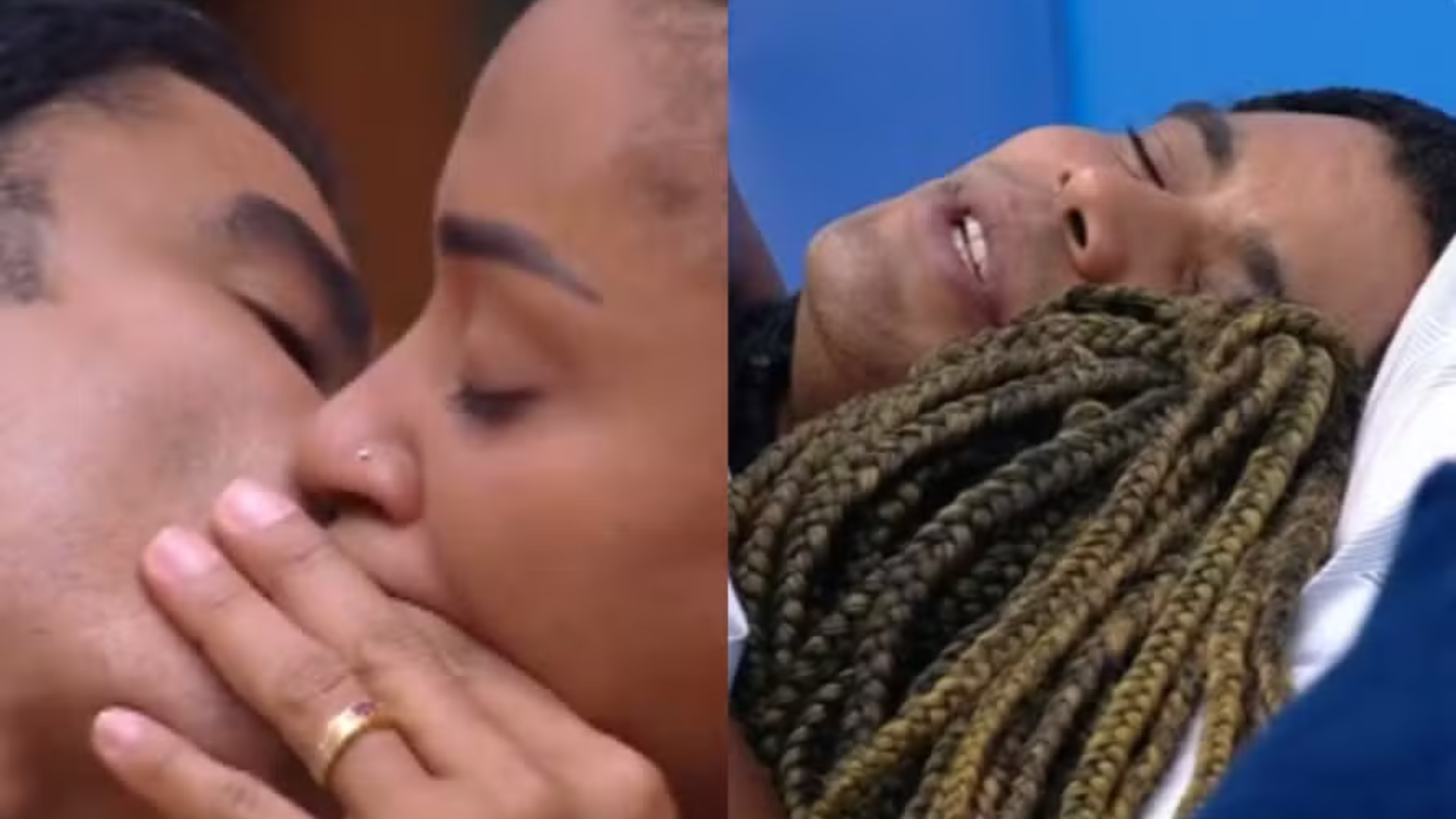 BBB 25: Em dia de paredão, Aline e Diogo trocam beijos e vão para o edredom