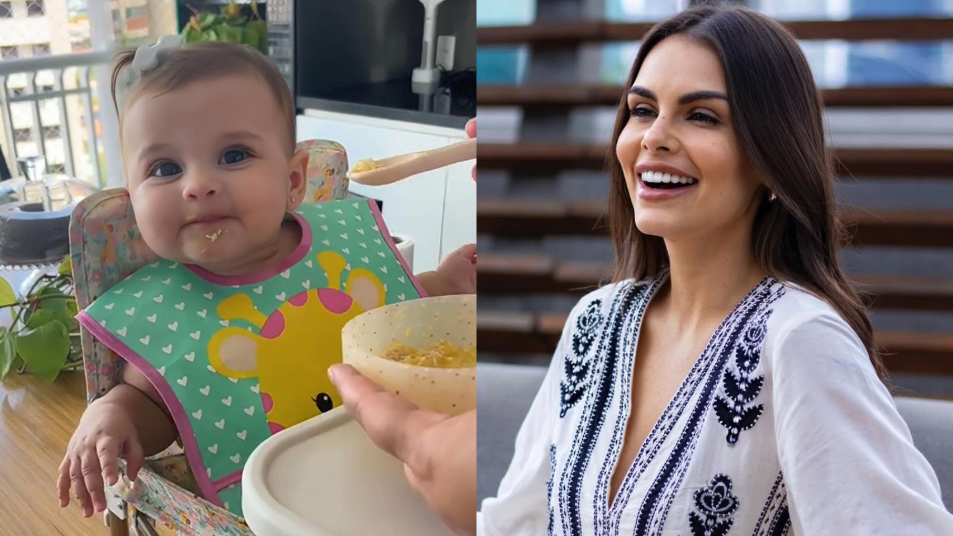 Helena, filha de Amanda Kimberlly e Neymar, encanta ao experimentar novos sabores