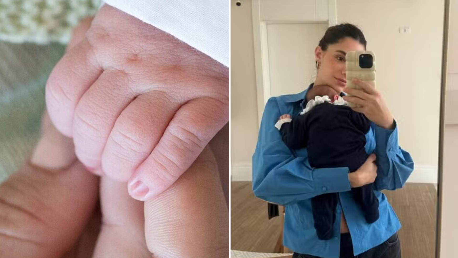 Esposa de Luan Santana, Jade Magalhães diz que furou as orelhas da filha de 1 mês