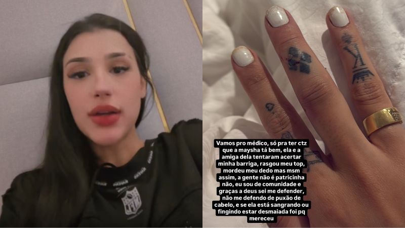 Grávida, Bia Miranda se envolve em porradaria na balada e dispara: ‘Chute na cara dela’