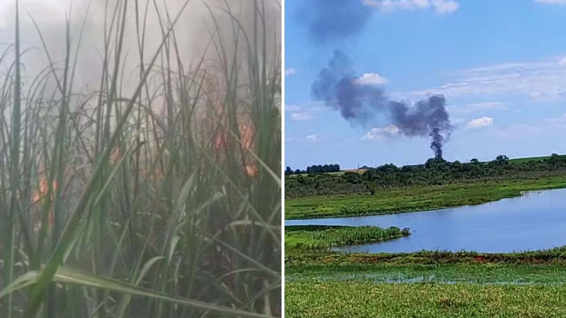 Imagens mostram exato momento que avião cai no interior de São Paulo; confira