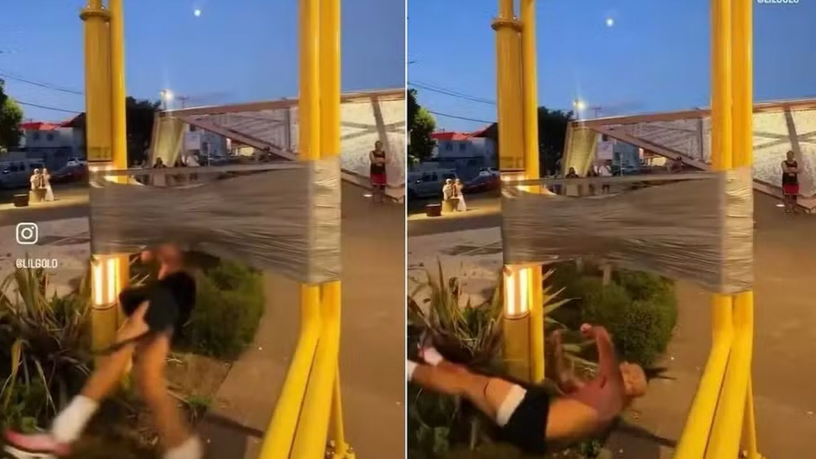 Influencer é hospitalizado após tentar atravessar barreira de fita adesiva em desafio