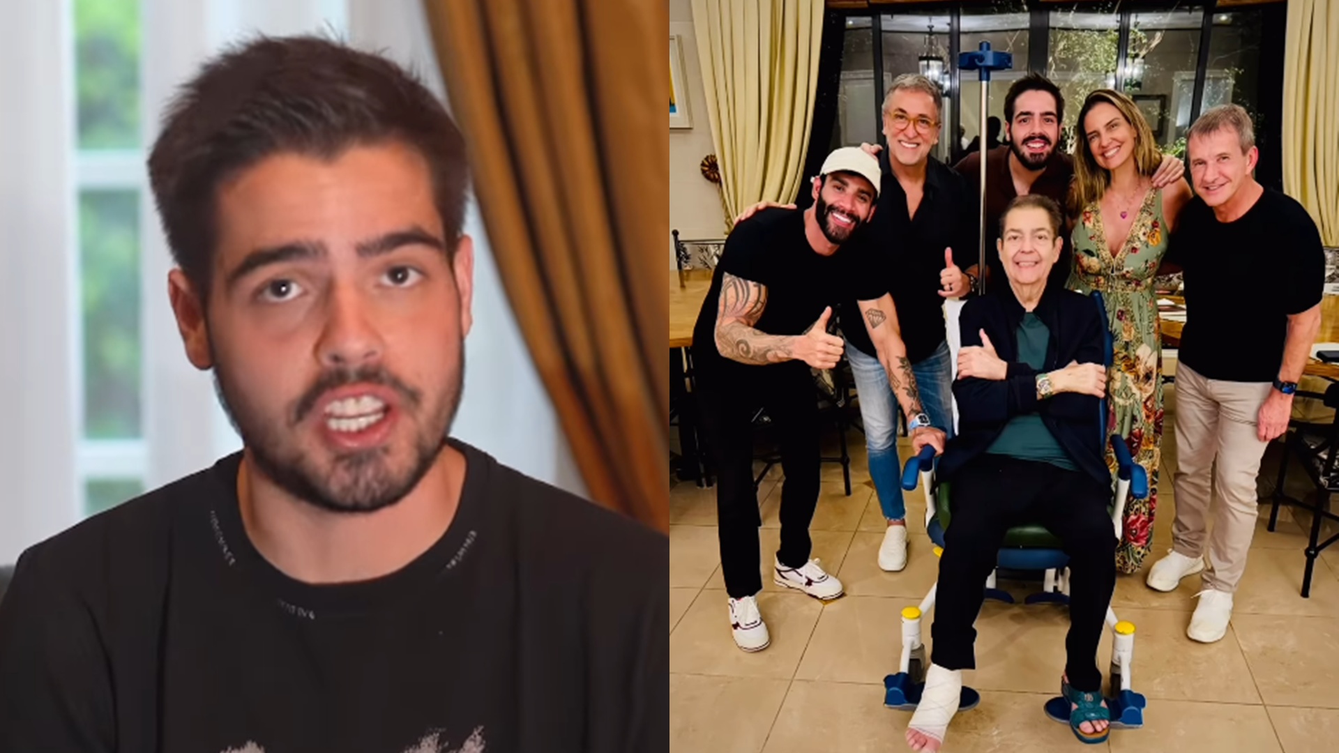 Faustão tem estado de saúde atualizado pelo filho após surgir com o pé enfaixado: ‘Infecção’