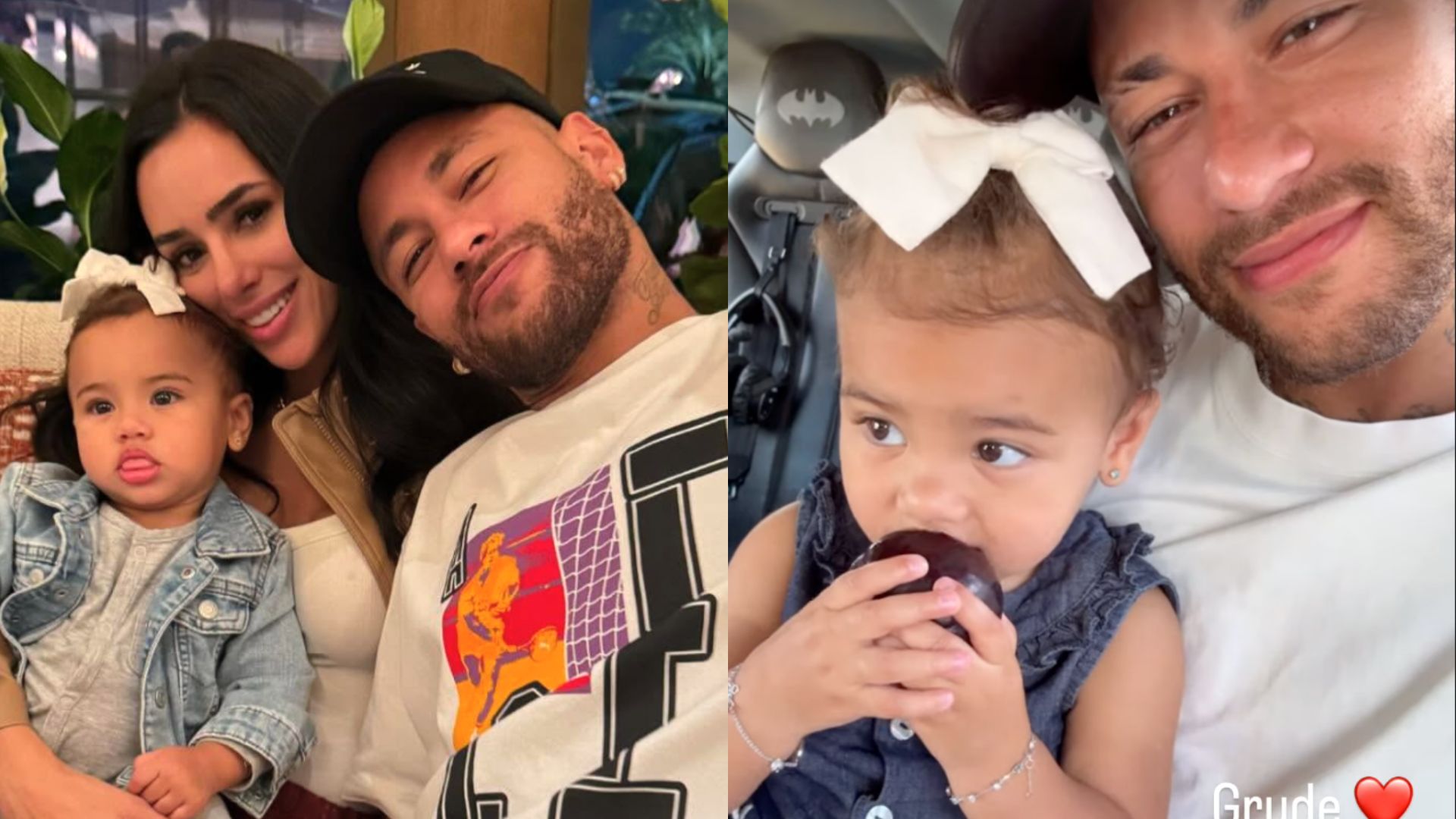 Neymar compartilha momento carinhoso com a filha Mavie: ‘Grude’