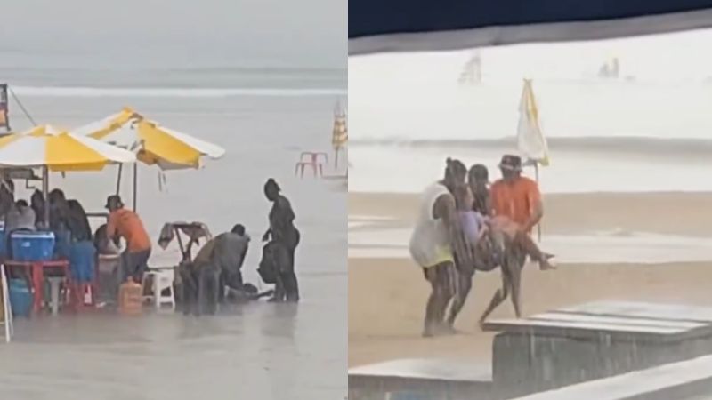 Raio atinge sete pessoas em praia no litoral de São Paulo: ‘Choque muito violento’