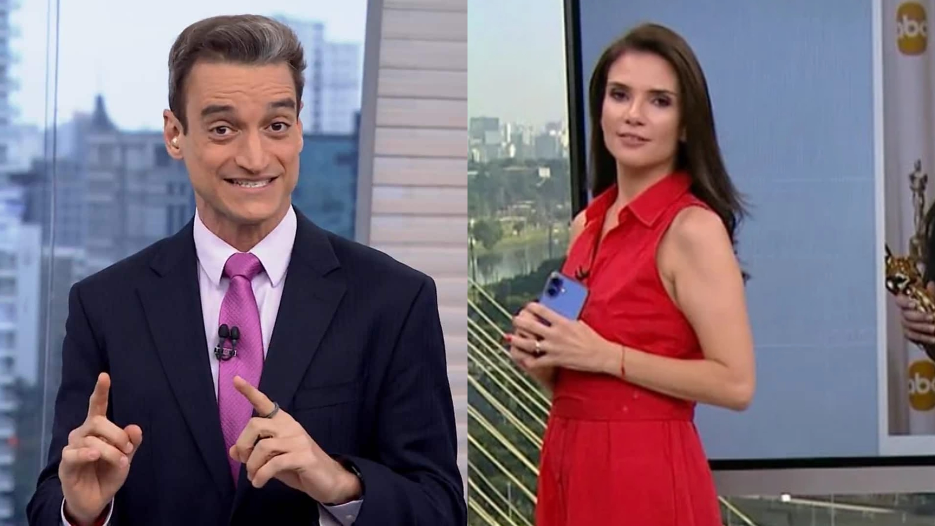 Tiago Scheuer deixa Sabina Simonato sem graça ao vivo após comparação: ‘Não começa’