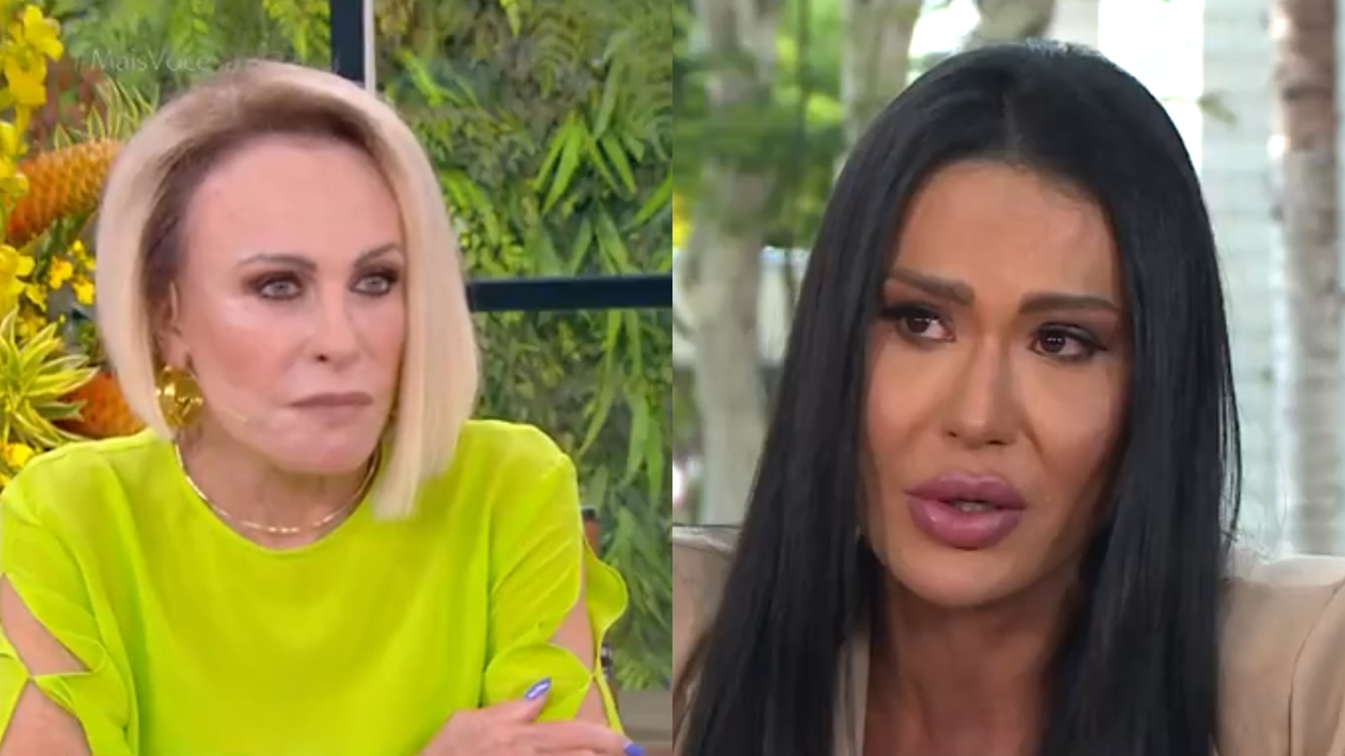 Gracyanne Barbosa chora no Mais Você e Ana Maria Braga rebate: ‘Quem você é de verdade’