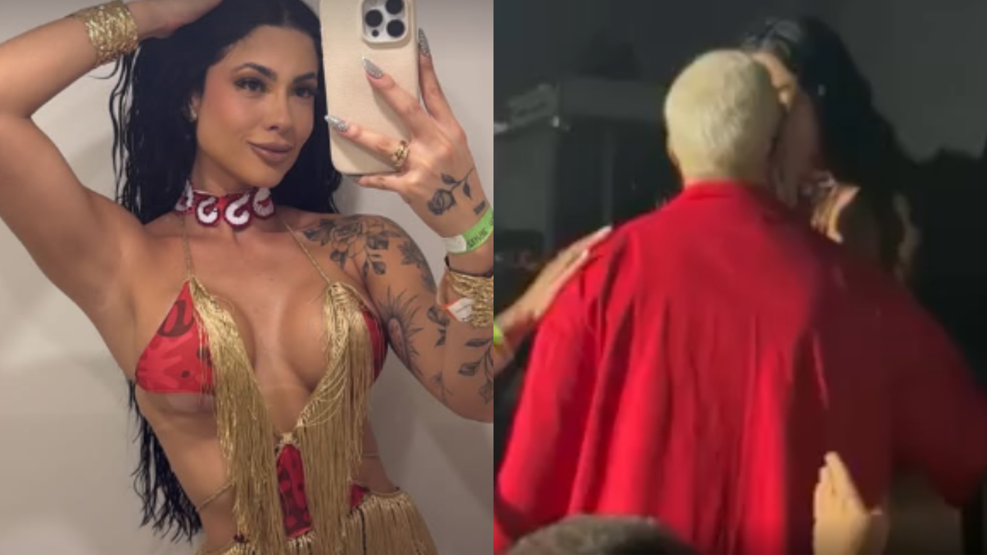 Apaixonados, namorada acompanha Belo no Carnaval e casal é flagrado aos beijos