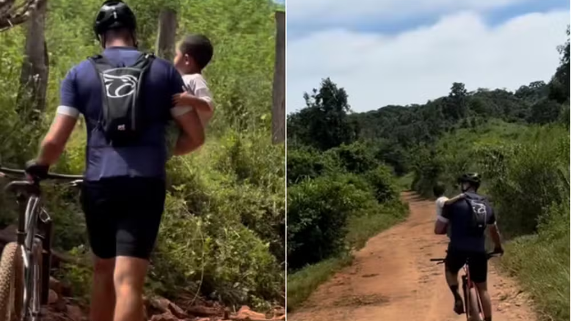 Casal encontra criança de 2 anos perdida em trilha: ‘No meio do nada’