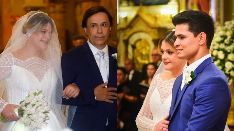 Grávida, filha de Tom Cavalcante se casa em cerimônia luxuosa; saiba mais!