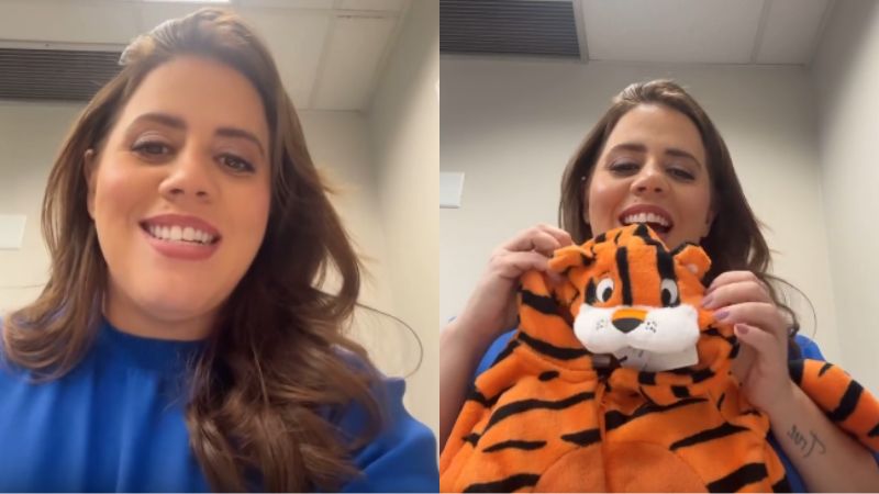 Grávida, Tati Machado exibe presentes que ganhou da plateia do ‘Encontro’