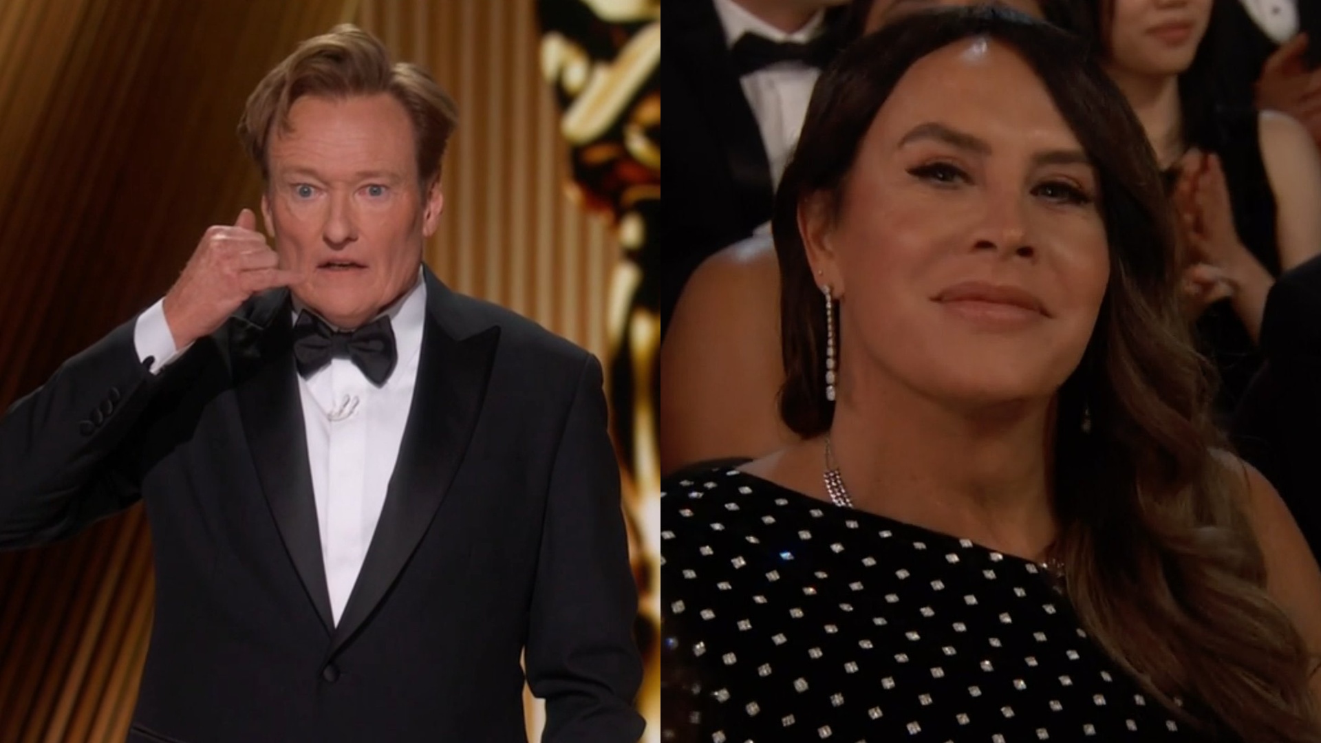 Karla Sofía Gascón vira piada para apresentador do Oscar: ‘Se for tuitar depois’