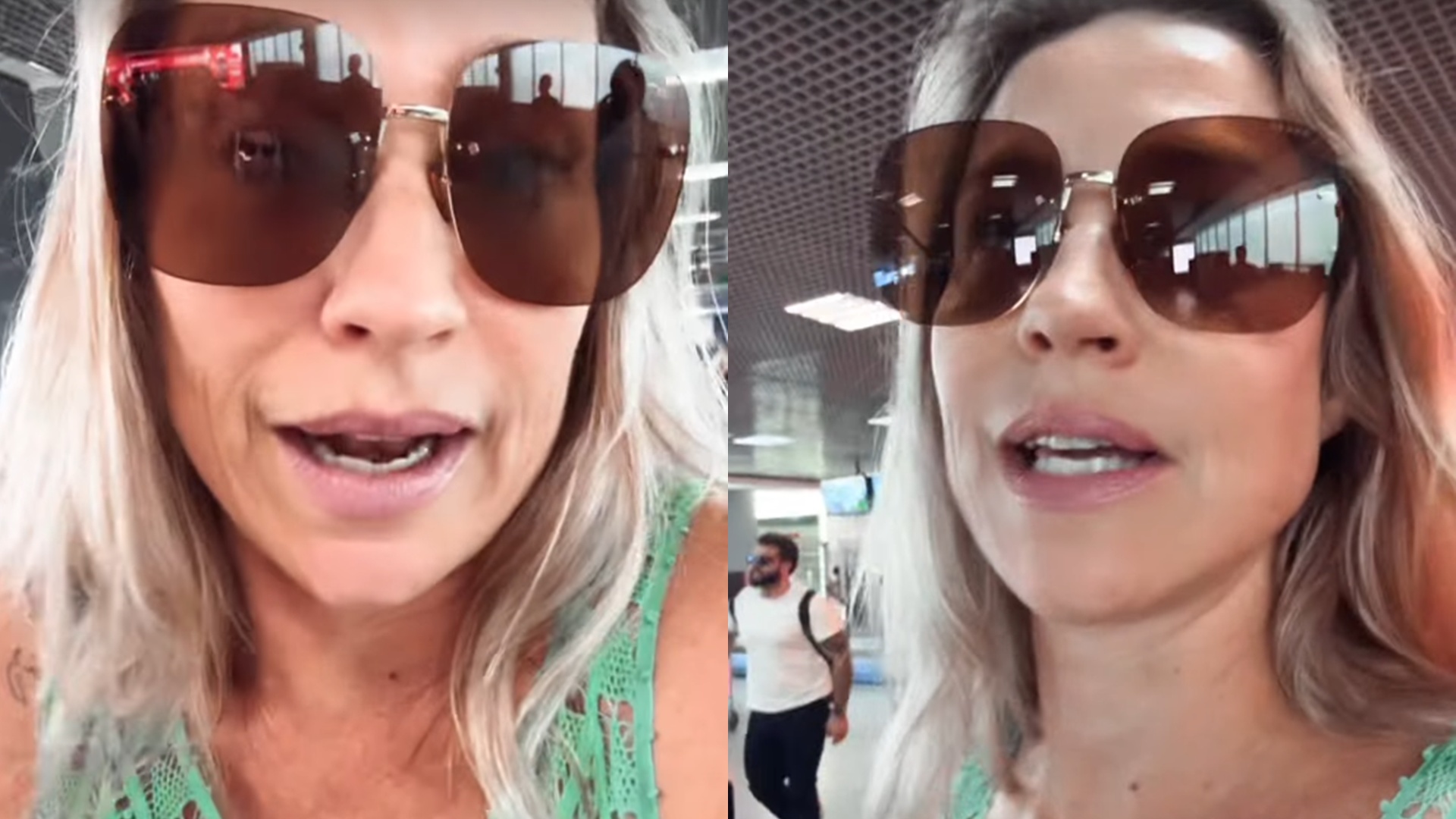 Luana Piovani dá em cima de homem em aeroporto e se choca com resposta: ‘Veio falar’