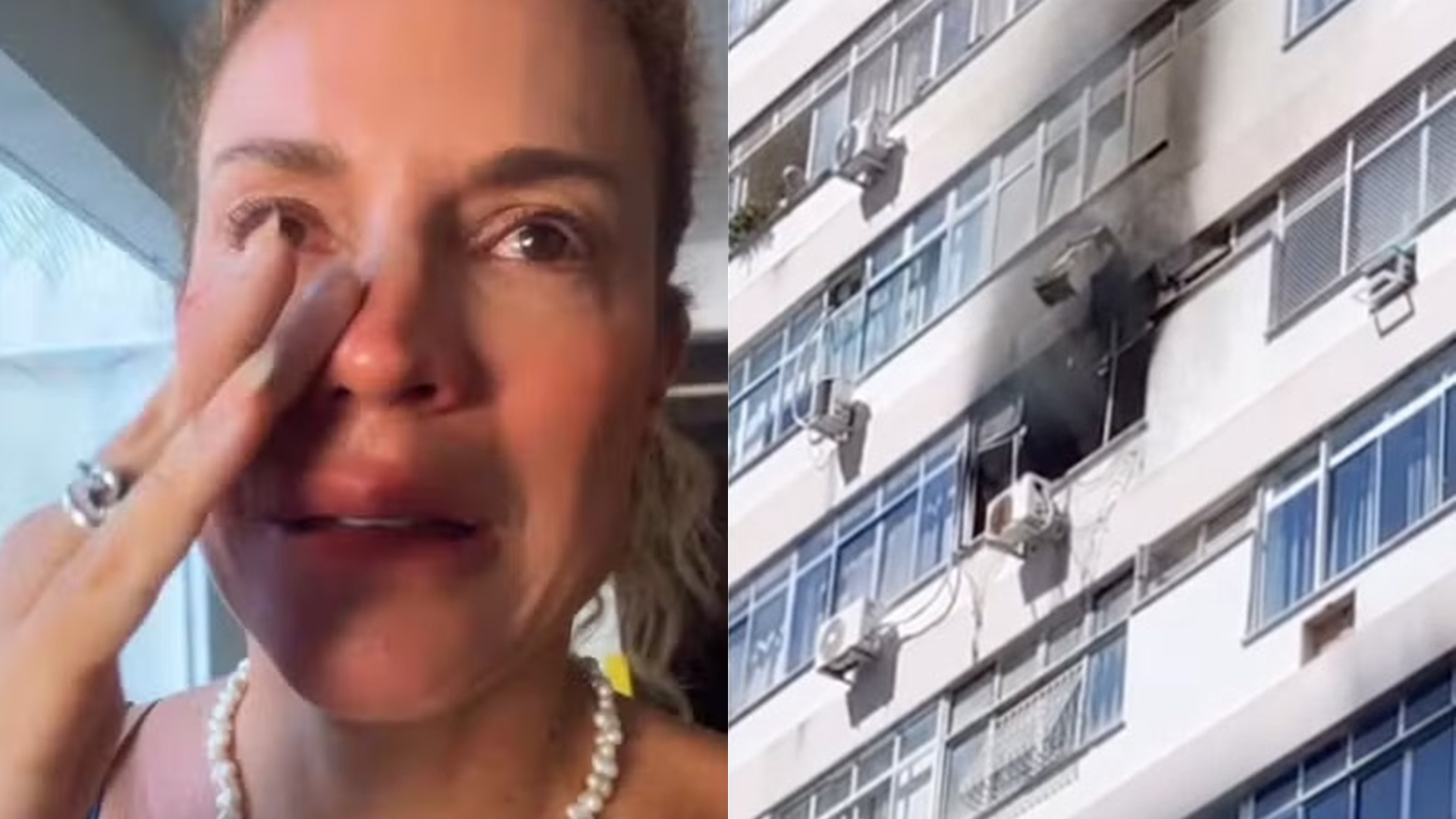 Atriz Maíra Charken se desespera após apartamento pegar fogo no RJ: ‘Muita fumaça’