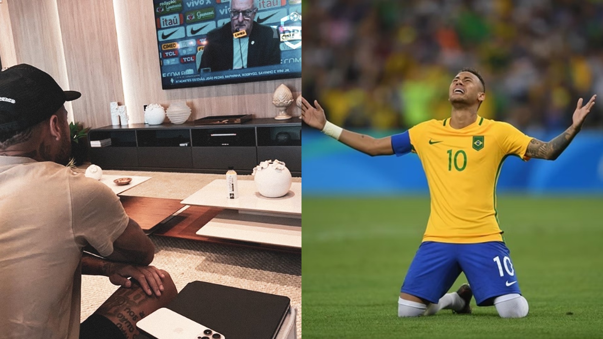 Neymar comemora ao ser convocado para a Seleção Brasileira após um ano e meio: ‘De volta’
