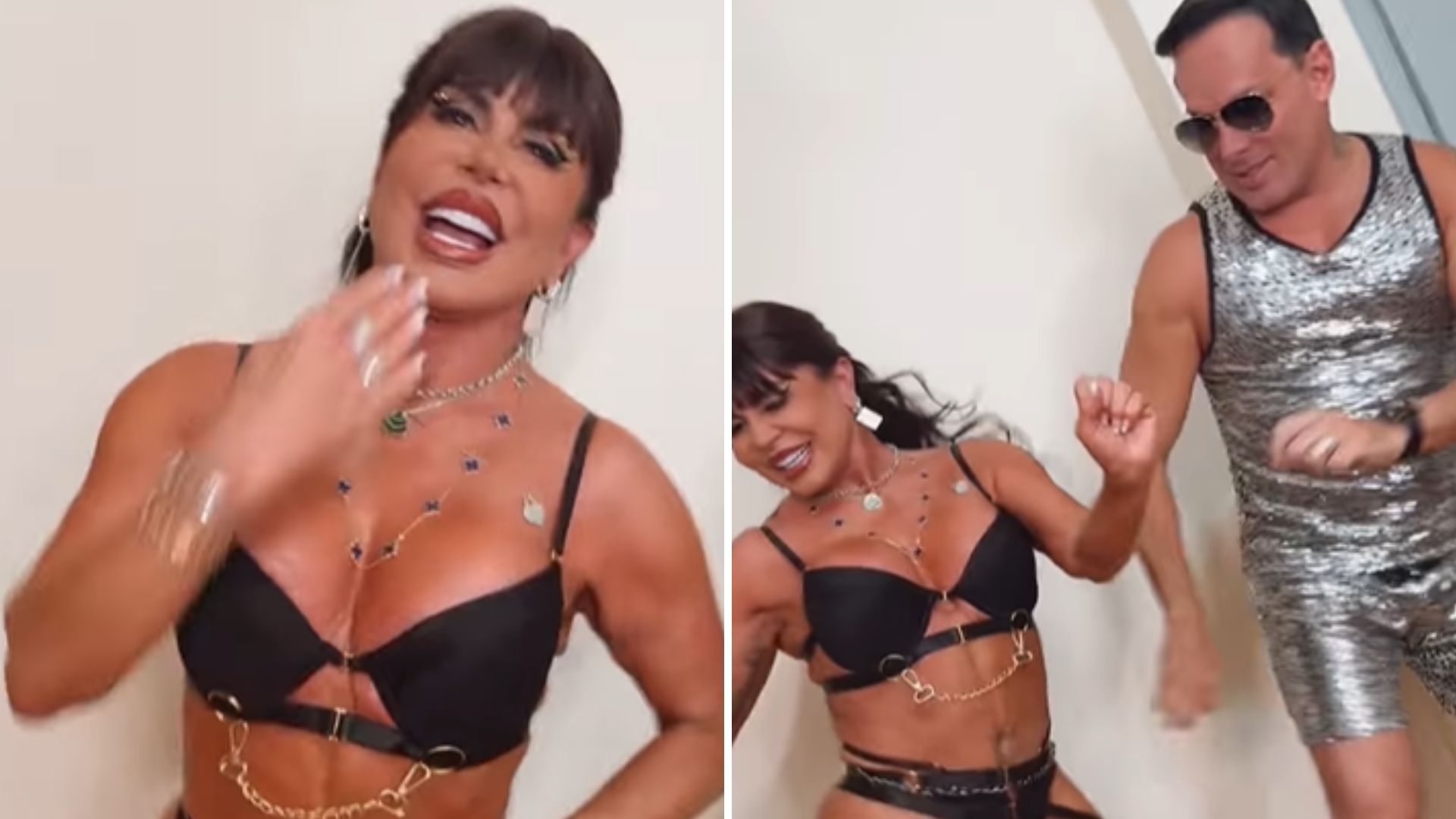 Ousada! Gretchen dança de lingerie com o marido no Carnaval: ‘Vai ser surra’
