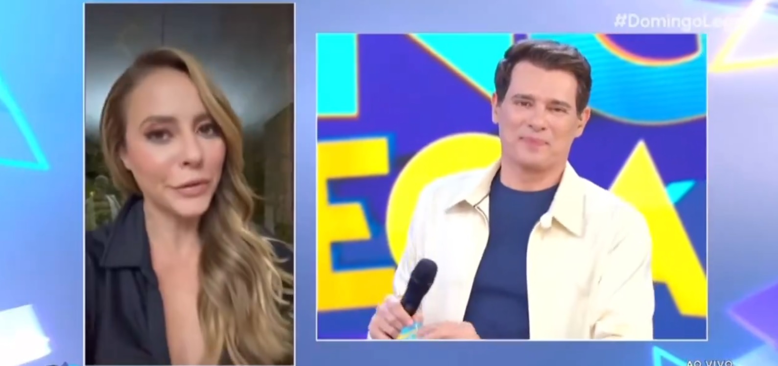 Paolla Oliveira aparece no SBT e dá recado para Celso Portiolli: ‘Não dá mole para esse pessoal’