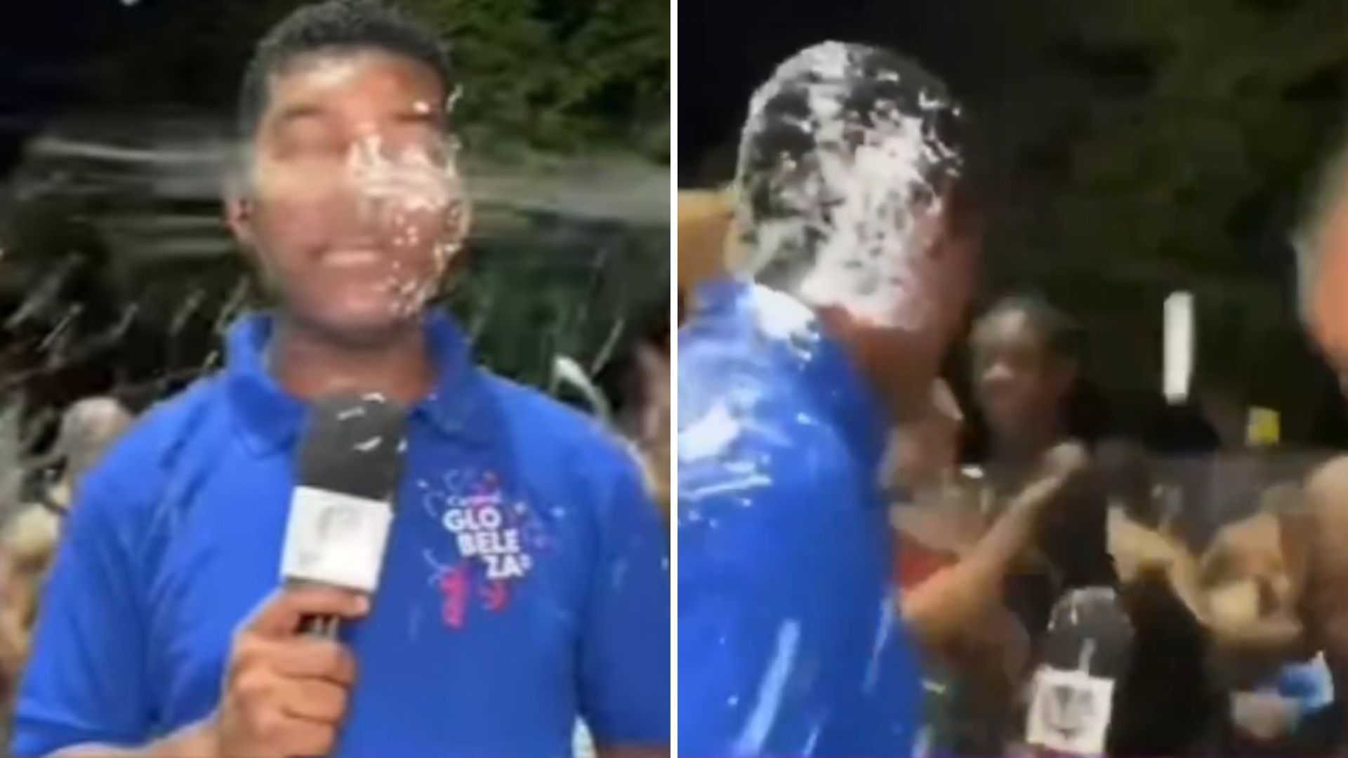 Repórter é roubado ao vivo, é humilhado e leva ‘espumada’ na cara no Carnaval do Rio