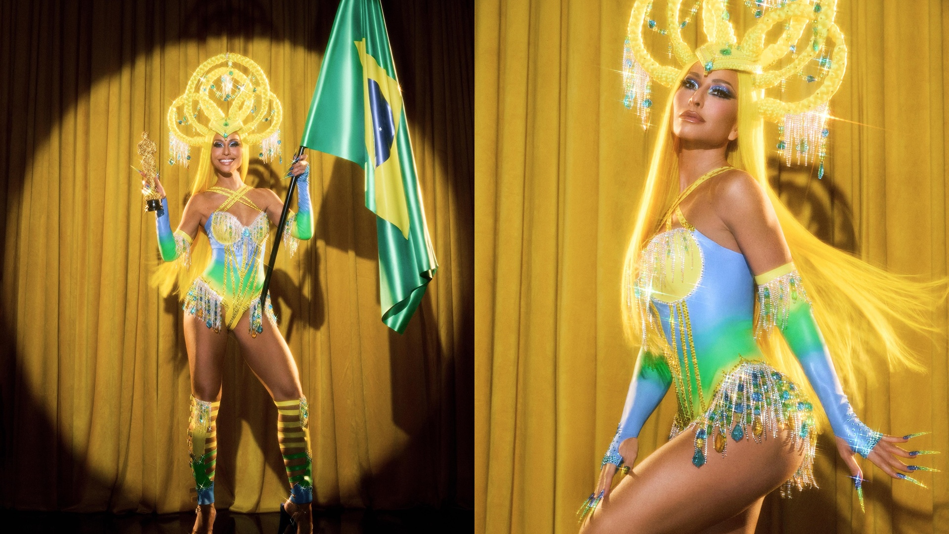 Sabrina Sato homenageia Fernanda Torres em fantasia de Carnaval: ‘Já vencemos’