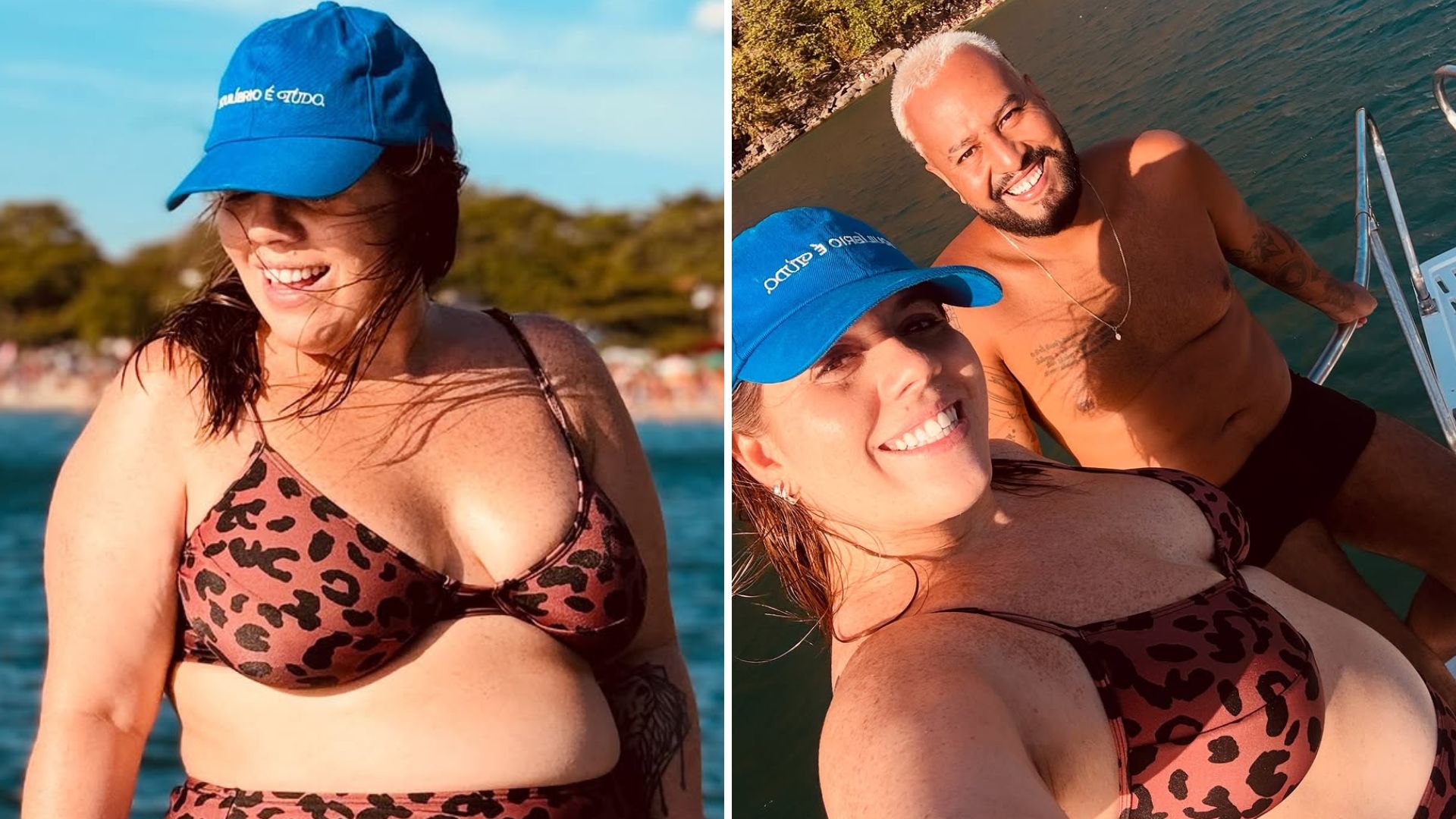Tati Machado exibe a barriguinha de grávida durante passeio de barco: ‘O melhor’