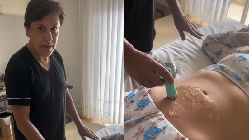 Tom Cavalcante se emociona ao ouvir os batimentos da neta pela primeira vez: ‘Milagre’